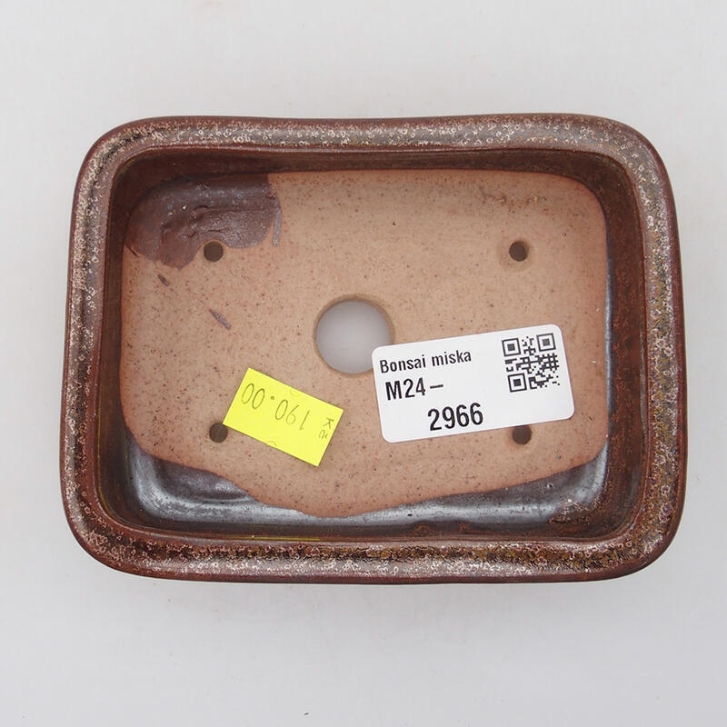 Bonsaischaal van keramiek 11 x 8 x 3 cm, bruin