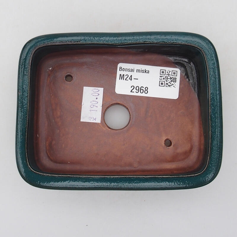 Bonsaischaal van keramiek 11 x 8 x 3 cm, groen
