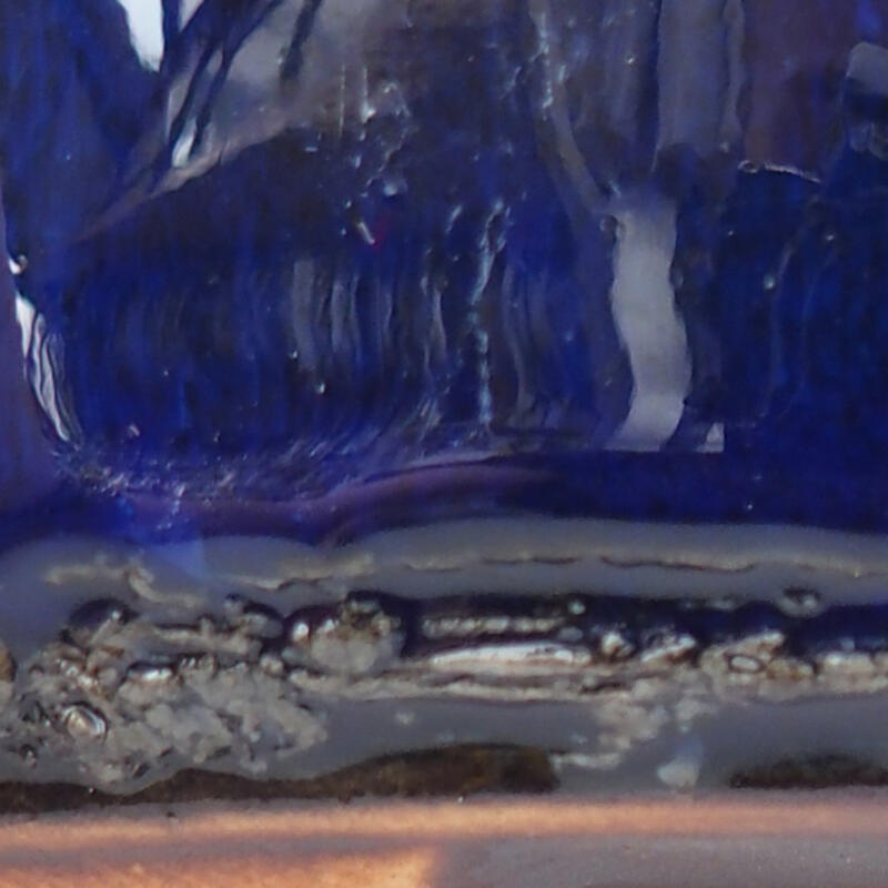 Bonsaischaal van keramiek 11 x 8 x 4,5 cm, kleur blauw