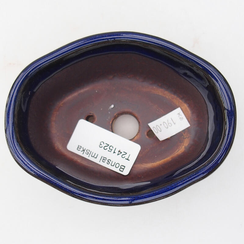 Bonsaischaal van keramiek 11 x 8 x 4,5 cm, kleur blauw