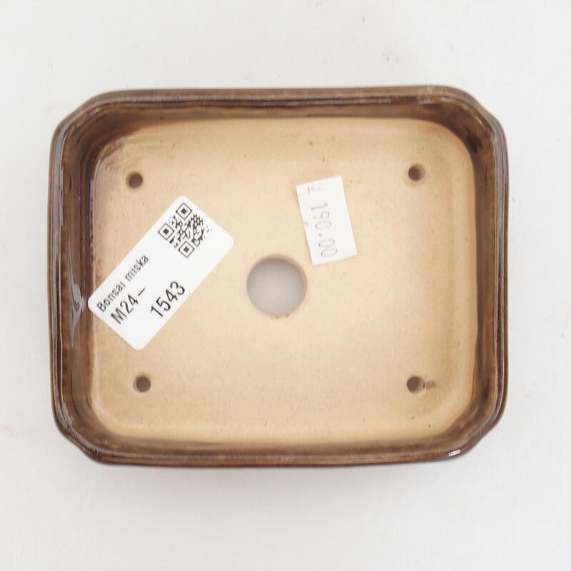 Bonsaischaal van keramiek 11 x 9 x 3,5 cm, bruin