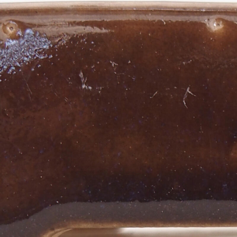 Bonsaischaal van keramiek 11 x 9 x 3,5 cm, bruin