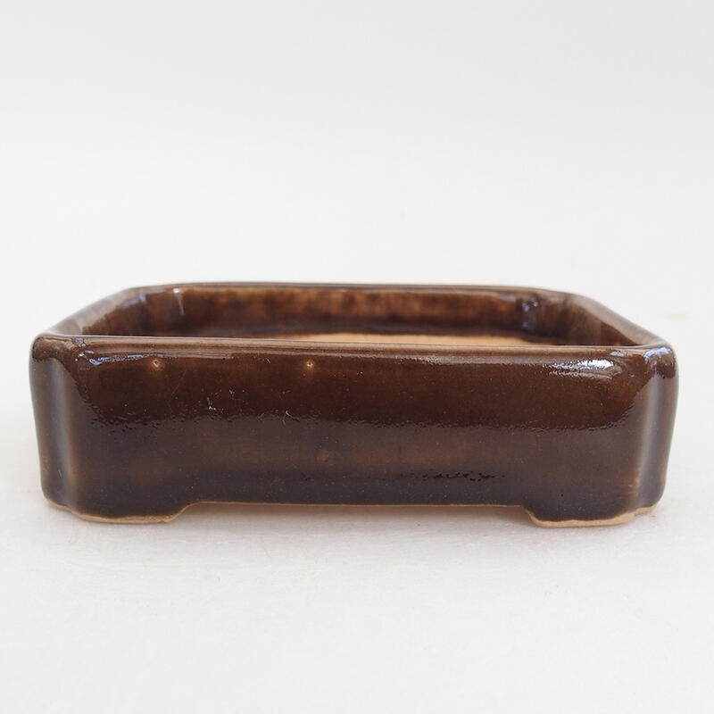 Bonsaischaal van keramiek 11 x 9 x 3,5 cm, bruin