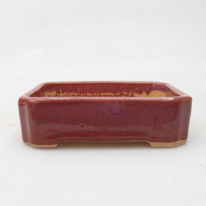 Bonsaischaal van keramiek 11 x 9 x 3 cm, roze