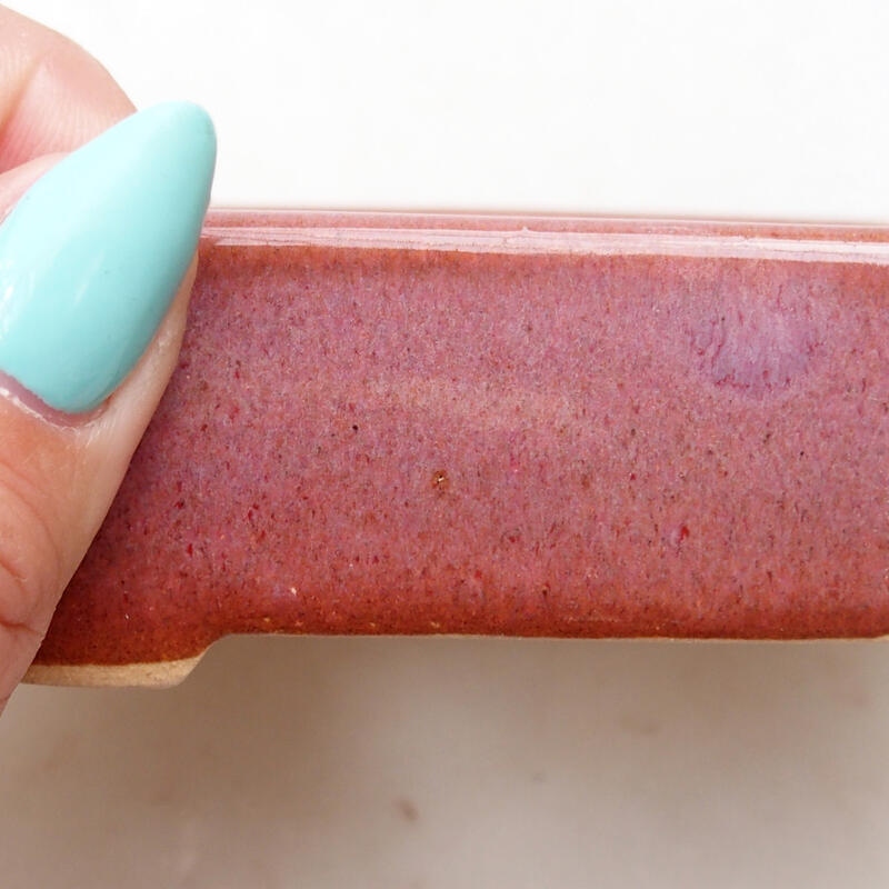 Bonsaischaal van keramiek 11 x 9 x 3 cm, roze