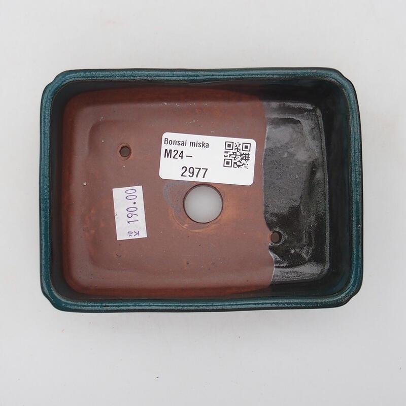 Bonsaischaal van keramiek 11 x 9 x 3 cm, groen