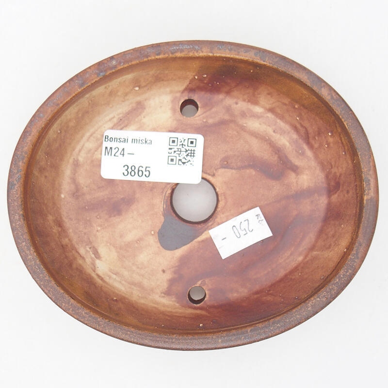 Bonsaischaal van keramiek 12,5 x 10,5 x 3,5 cm, bruin