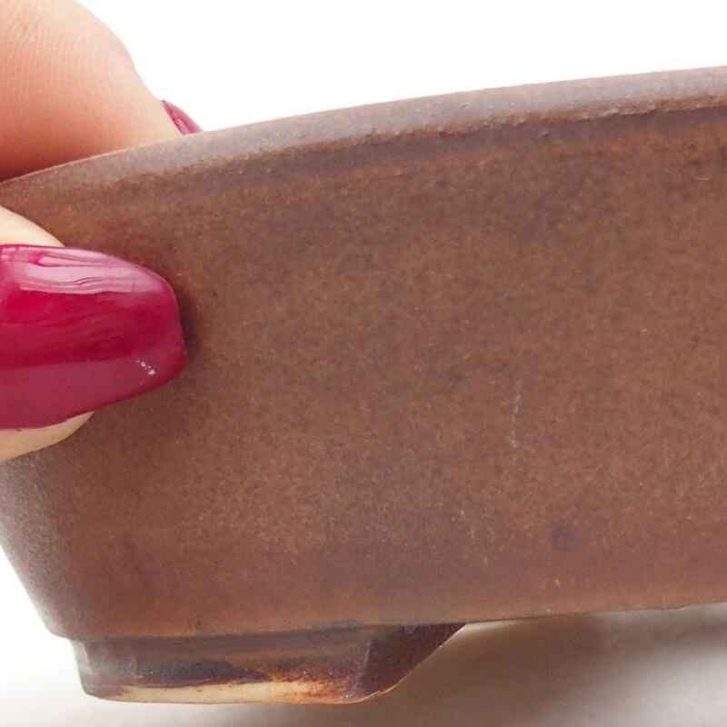 Bonsaischaal van keramiek 12,5 x 10,5 x 3,5 cm, bruin