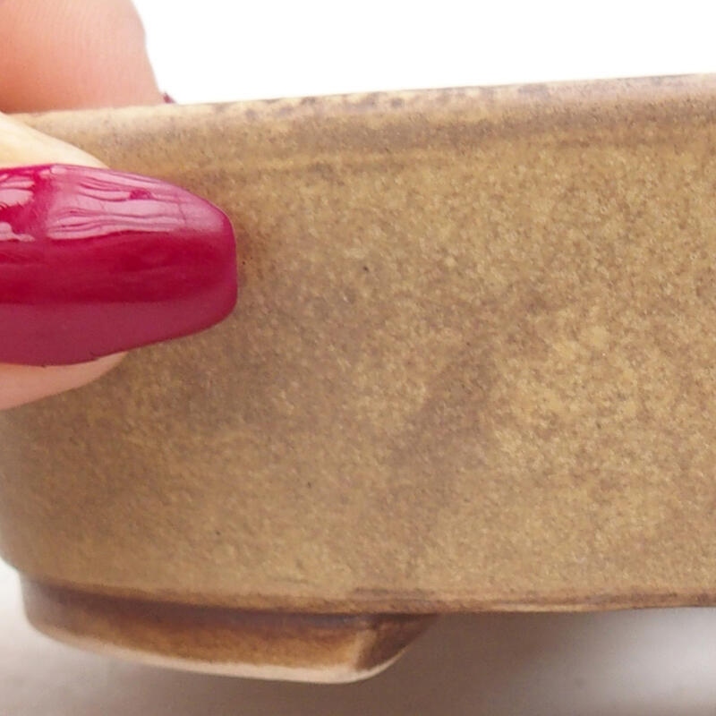 Bonsaischaal van keramiek 12,5 x 10,5 x 3,5 cm, groen