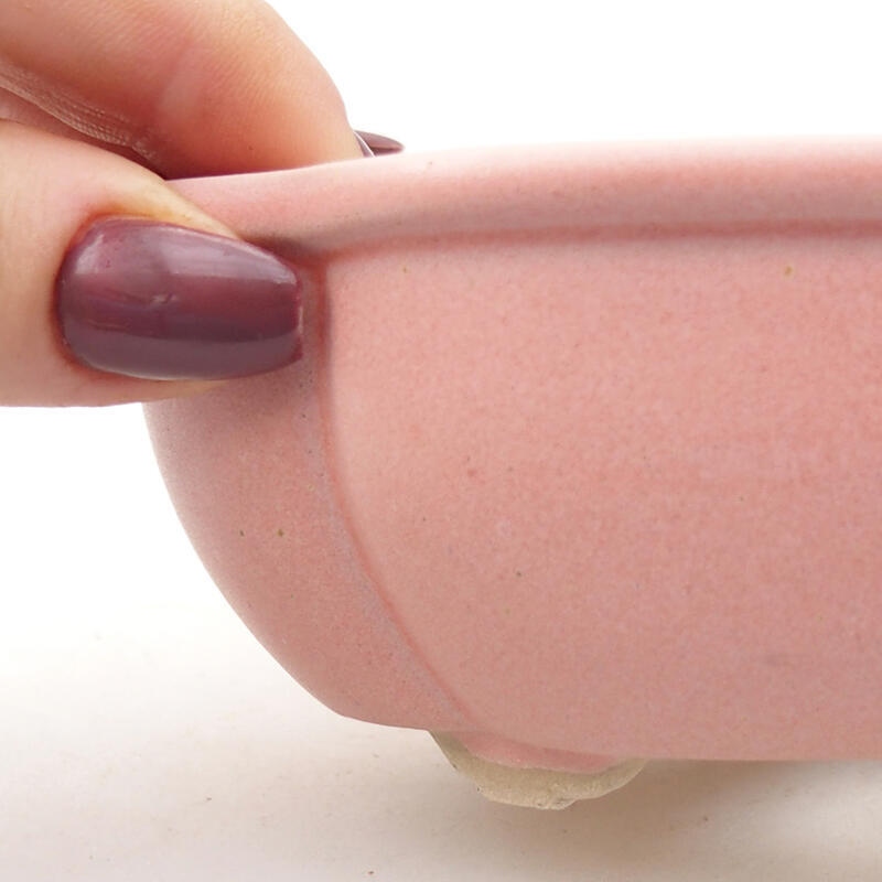Bonsaischaal van keramiek 12,5 x 10,5 x 4,5 cm, roze
