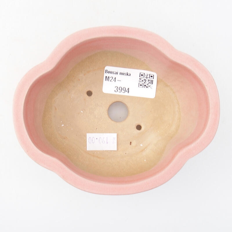 Bonsaischaal van keramiek 12,5 x 10,5 x 4,5 cm, roze