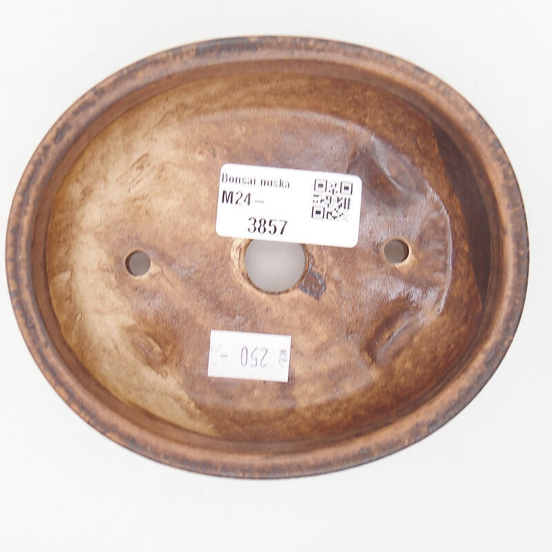 Bonsaischaal van keramiek 12,5 x 10 x 4 cm, bruin