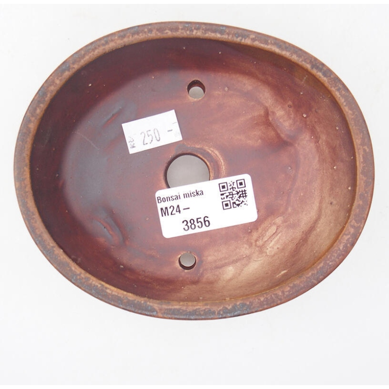 Bonsaischaal van keramiek 12,5 x 10 x 4 cm, bruin