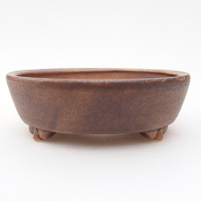 Bonsaischaal van keramiek 12,5 x 10 x 4 cm, bruin