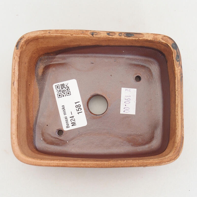 Bonsaischaal van keramiek 12,5 x 10 x 4 cm, roze