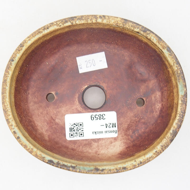 Bonsaischaal van keramiek 12,5 x 10 x 4 cm, groen