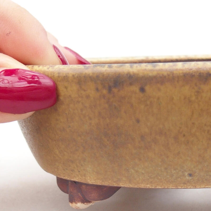 Bonsaischaal van keramiek 12,5 x 10 x 4 cm, groen