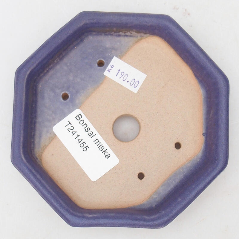 Bonsaischaal van keramiek 12,5 x 11,5 x 2 cm, kleur paars