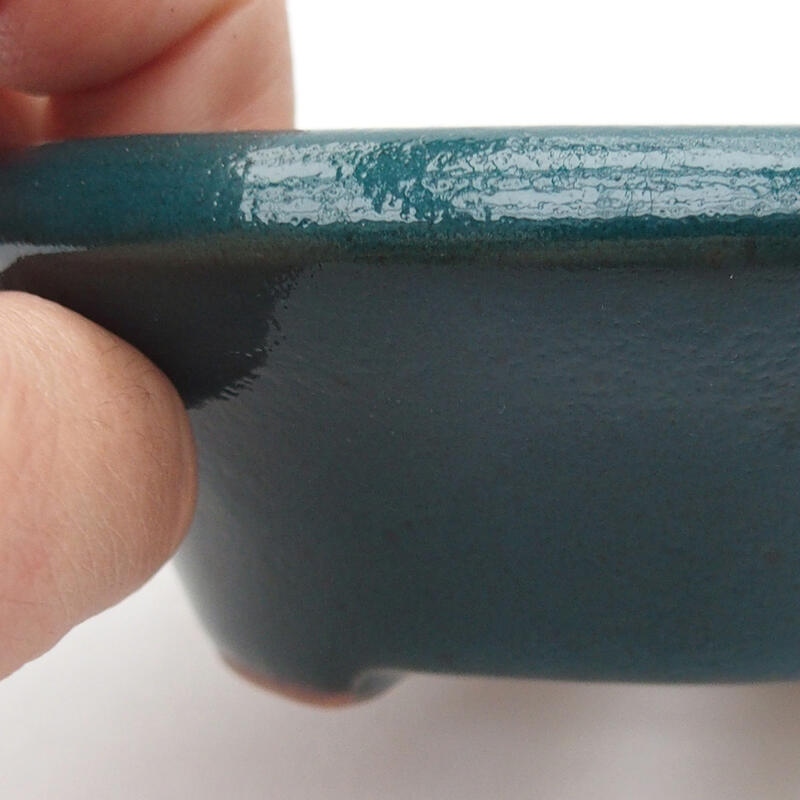 Bonsaischaal van keramiek 12,5 x 12,5 x 3,5 cm, groen
