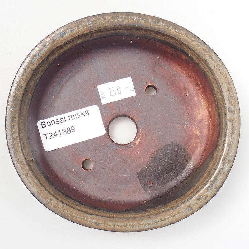 Bonsaischaal van keramiek 12,5 x 12 x 3,5 cm, bruin