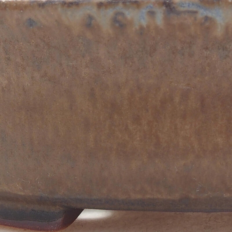 Bonsaischaal van keramiek 12,5 x 12 x 3,5 cm, bruin