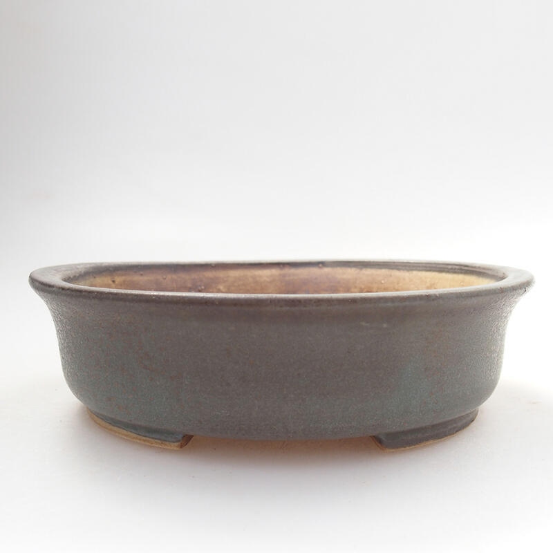 Bonsaischaal van keramiek 12,5 x 12 x 3,5 cm, kleur blauw