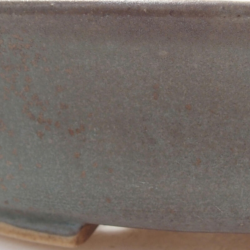 Bonsaischaal van keramiek 12,5 x 12 x 3,5 cm, kleur blauw