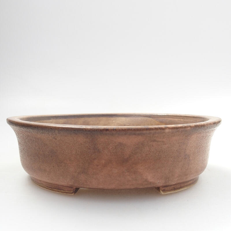 Bonsaischaal van keramiek 12,5 x 12 x 3,5 cm, roze