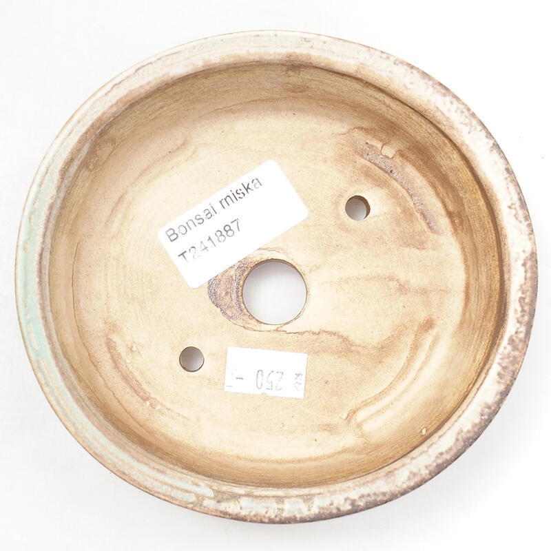 Bonsaischaal van keramiek 12,5 x 12 x 3,5 cm, groen