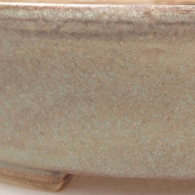 Bonsaischaal van keramiek 12,5 x 12 x 3,5 cm, groen