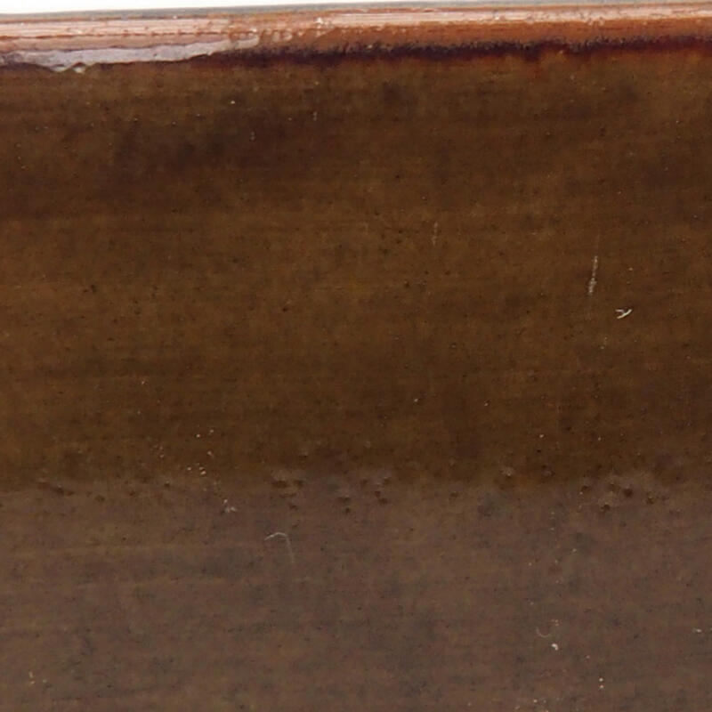Bonsaischaal van keramiek 12,5 x 9,5 x 3 cm, bruin