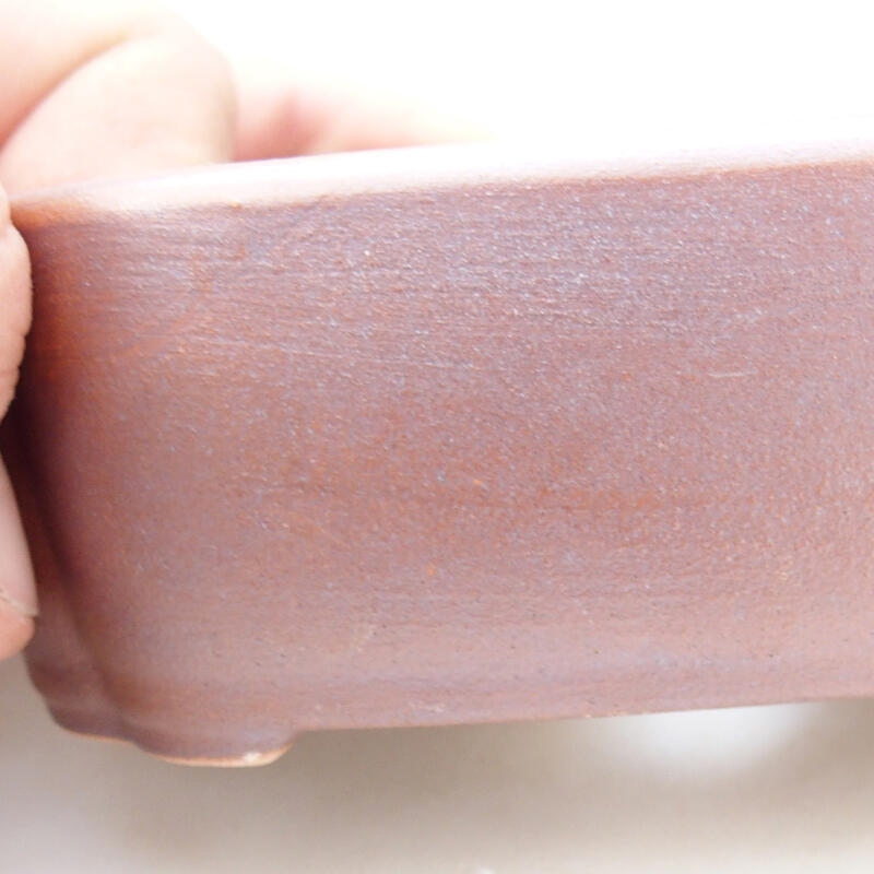 Bonsaischaal van keramiek 12,5 x 9,5 x 4,5 cm, bruin