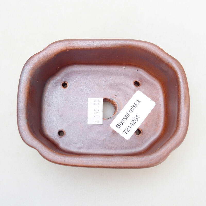 Bonsaischaal van keramiek 12,5 x 9,5 x 4,5 cm, bruin