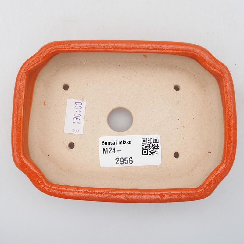 Bonsaischaal van keramiek 12,5 x 9 x 2,5 cm, oranje