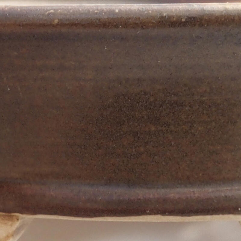 Bonsaischaal van keramiek 12 x 10,5 x 3,5 cm, bruin