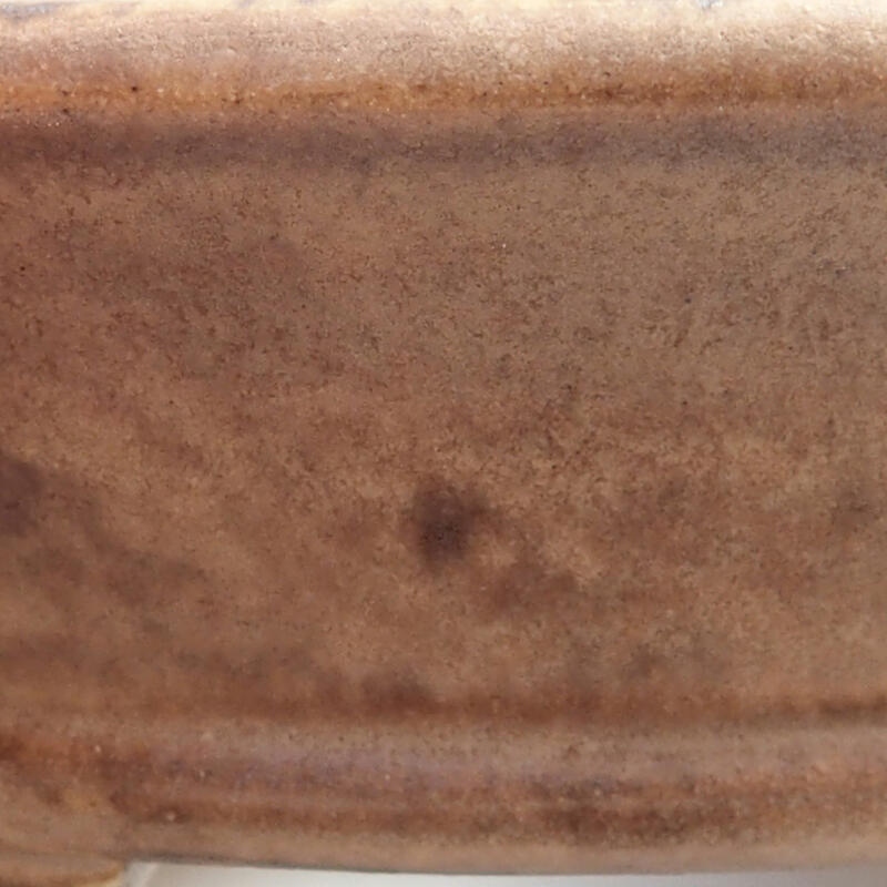 Bonsaischaal van keramiek 12 x 10,5 x 3,5 cm, bruin-roze