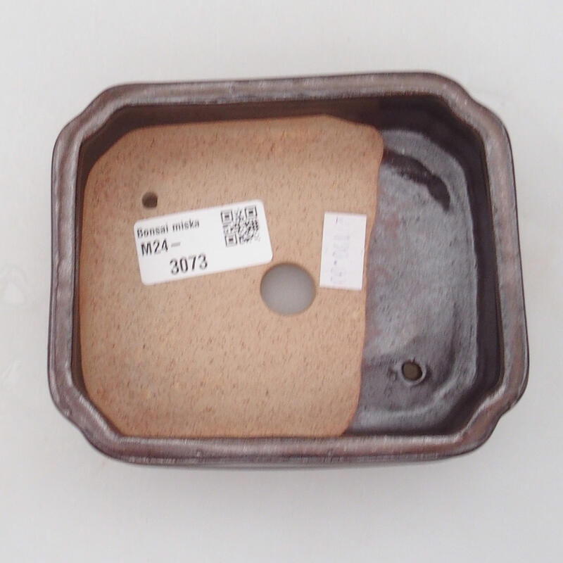 Bonsaischaal van keramiek 12 x 10 x 3,5 cm, bruin