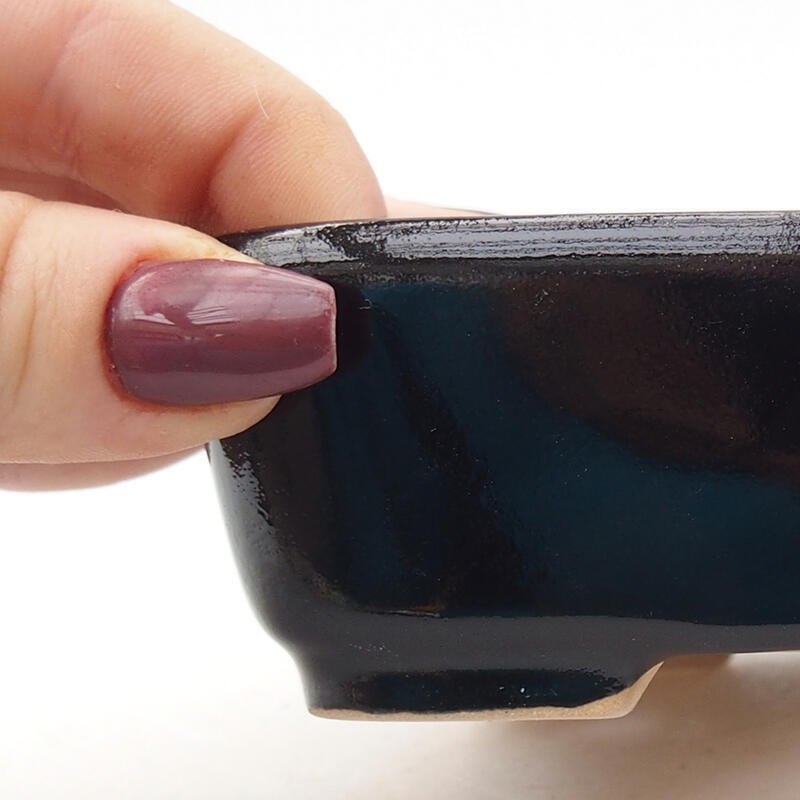 Bonsaischaal van keramiek 12 x 10 x 4 cm, zwart