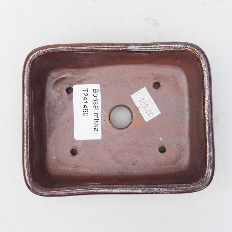 Bonsaischaal van keramiek 12 x 10 x 4 cm, bruin