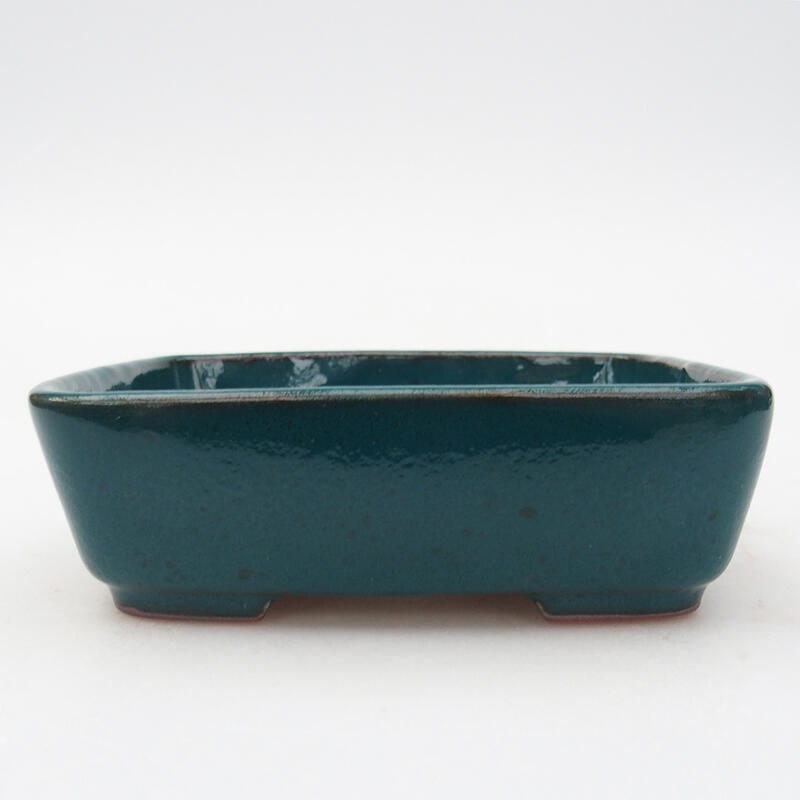 Bonsaischaal van keramiek 12 x 10 x 4 cm, groen
