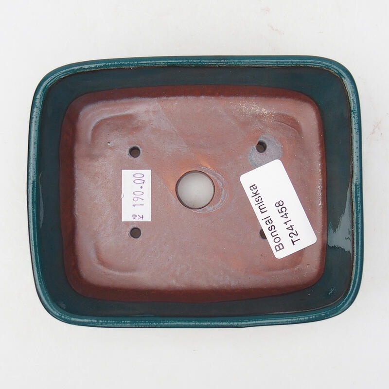 Bonsaischaal van keramiek 12 x 10 x 4 cm, groen