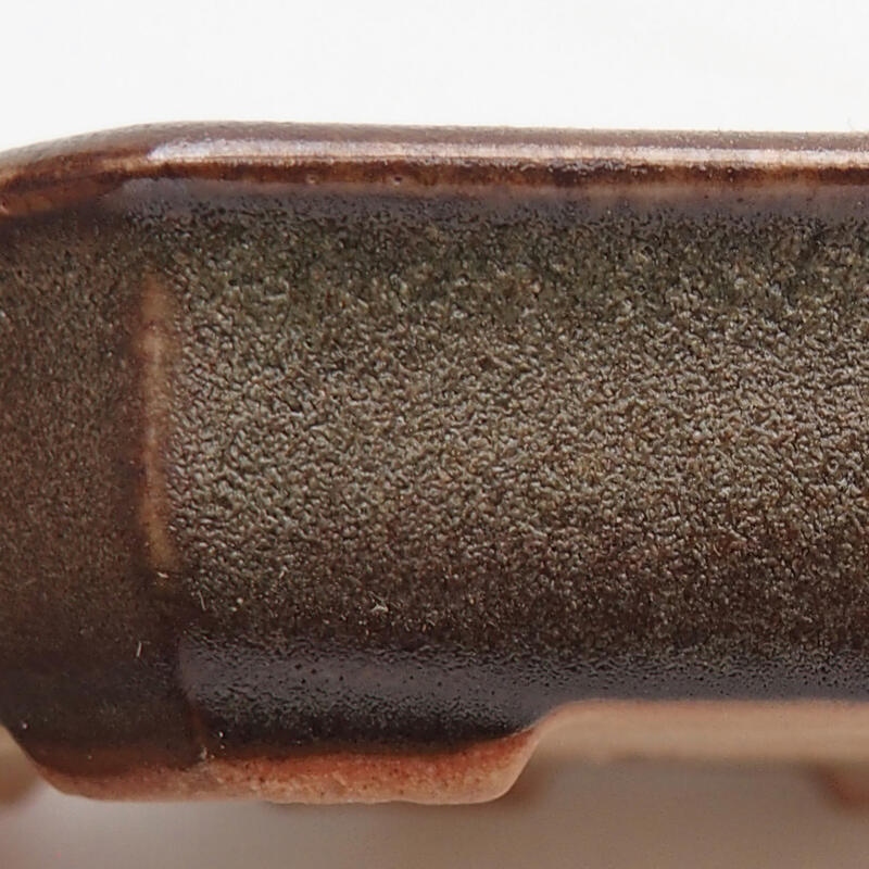 Bonsaischaal van keramiek 12 x 11,5 x 2 cm, bruin