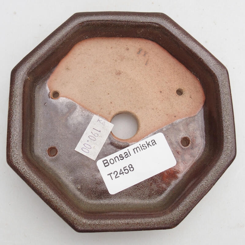 Bonsaischaal van keramiek 12 x 11,5 x 2 cm, bruin