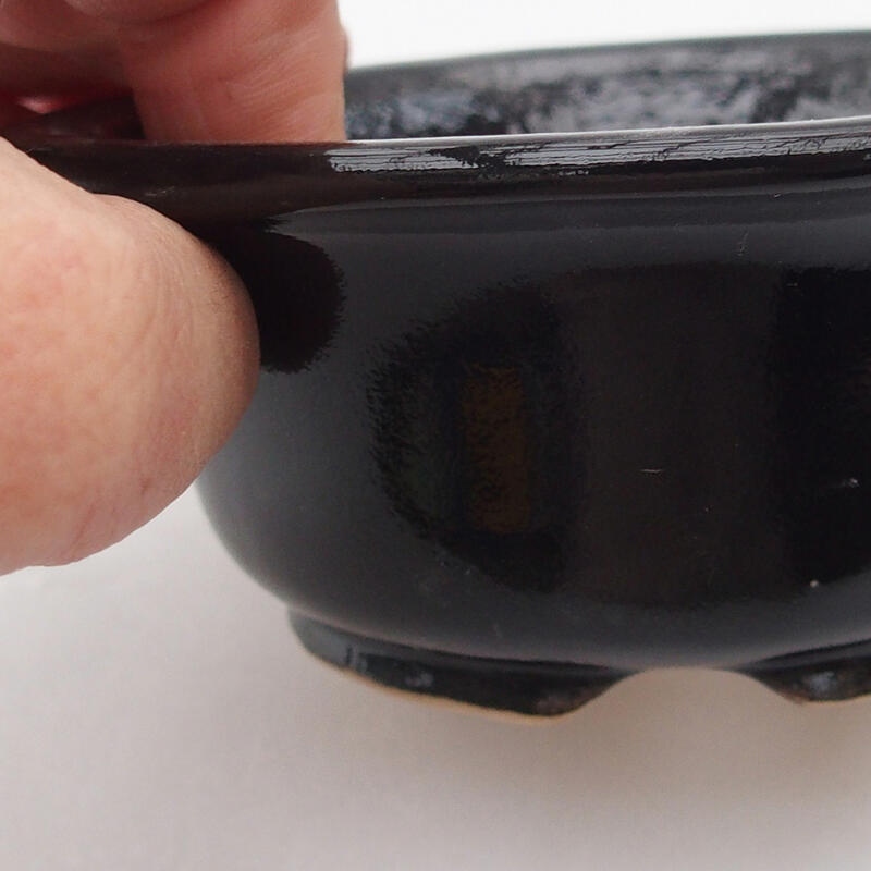 Bonsaischaal van keramiek 12 x 12 x 5 cm, kleur rood