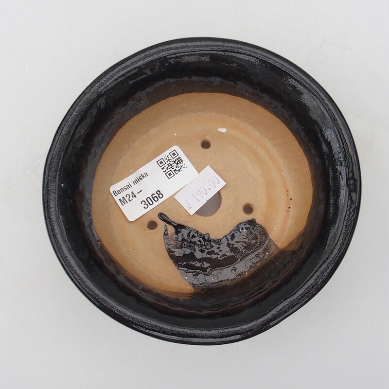 Bonsaischaal van keramiek 12 x 12 x 5 cm, kleur rood