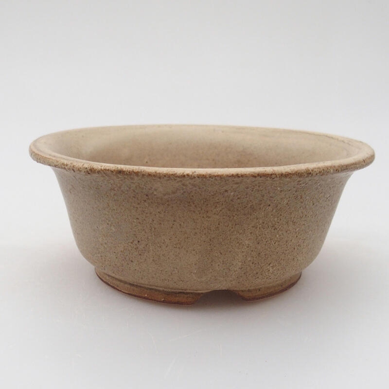 Bonsaischaal van keramiek 12 x 12 x 5 cm, bruin