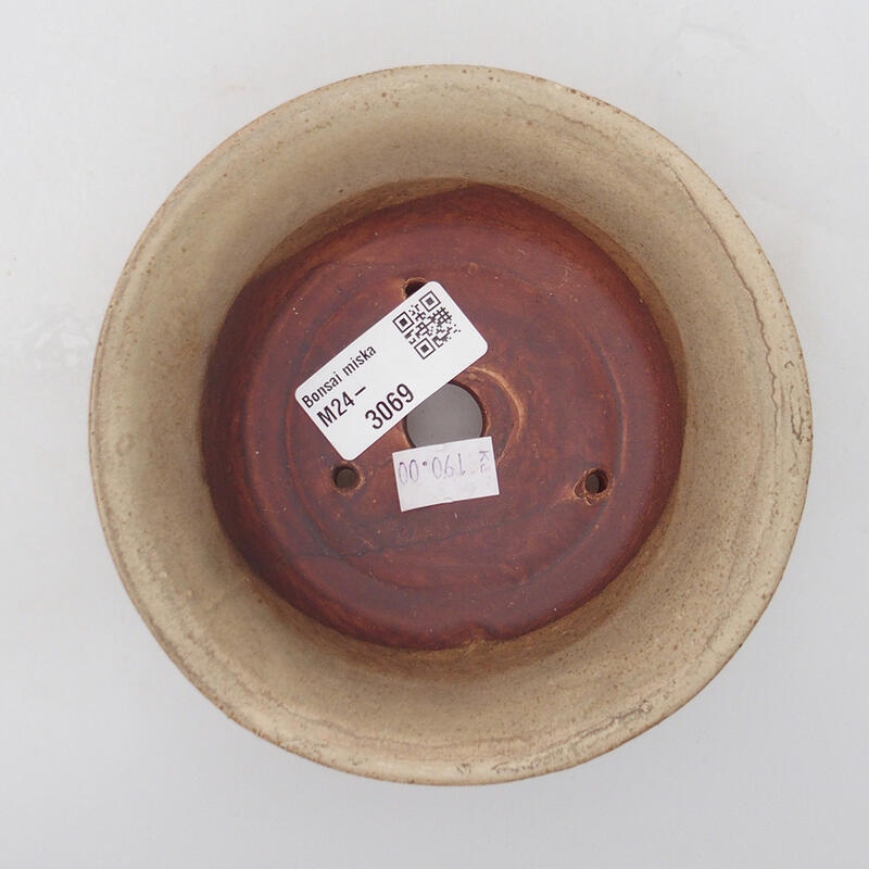 Bonsaischaal van keramiek 12 x 12 x 5 cm, bruin