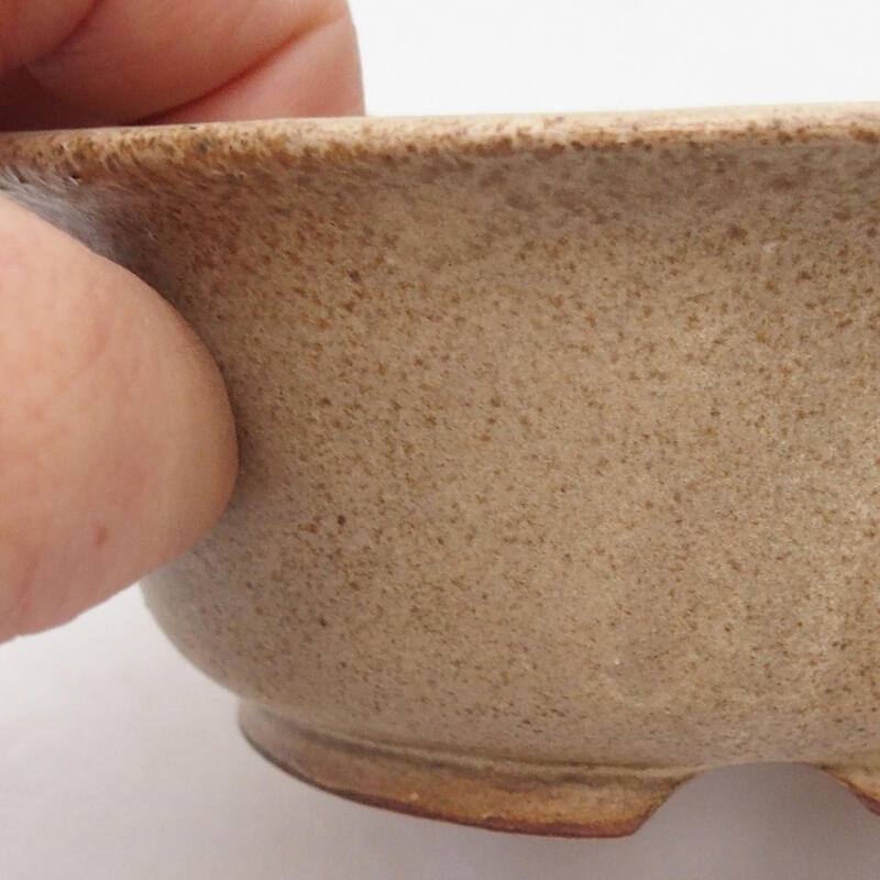 Bonsaischaal van keramiek 12 x 12 x 5 cm, bruin