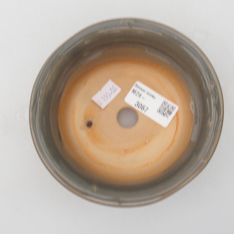 Bonsaischaal van keramiek 12 x 12 x 5 cm, grijs