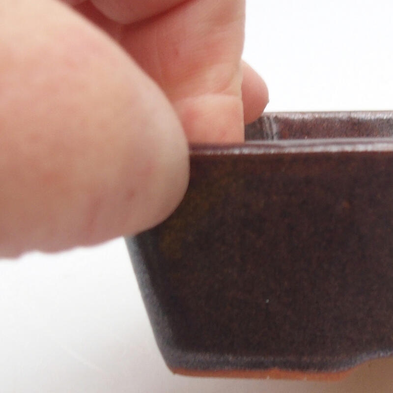 Bonsaischaal van keramiek 12 x 8,5 x 3,5 cm, bruin